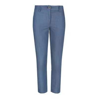 Conquista Women's Blue Denim Style Cotton Pants