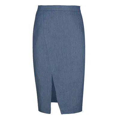 Conquista Women's Blue Denim Style Pencil Skirt
