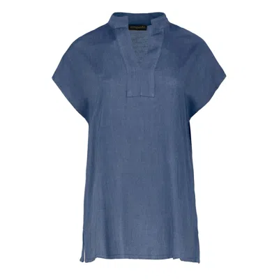 Conquista Women's Blue Denim Style Sleeveless Top