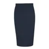 Conquista Women's Blue Elegant Midi Pencil Skirt In Punto Di Roma In Blue