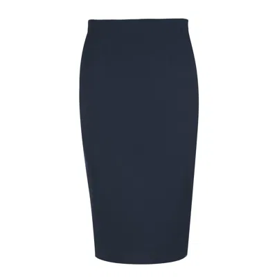 Conquista Women's Blue Elegant Midi Pencil Skirt In Punto Di Roma