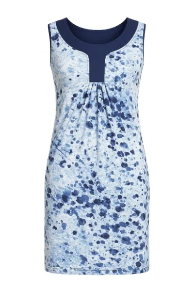 Conquista Women's Blue Empire Waist Animal Print Dress