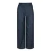 Conquista Women's Blue Faux Leather Culottes By  Fashion In Blue