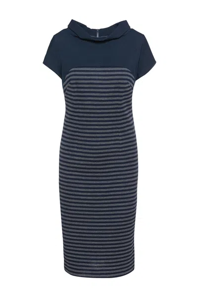 Conquista Women's Blue Fitted Midi Dress