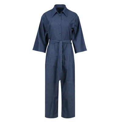Conquista Women's Blue Indigo Cotton Jumpsuit