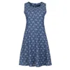 Conquista Women's Blue Indigo Floral Cloche Dress In Blue