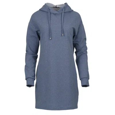 Conquista Women's Blue Indigo Melange Hooded Mini Dress