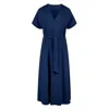 Conquista Women's Blue Jersey Belted Midi Dress In Blue