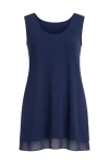 Conquista Women's Blue Layered Sheer A Line Dress In Blue