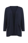 Conquista Women's Blue Long Sleeve Cardigan With Pockets In Blue