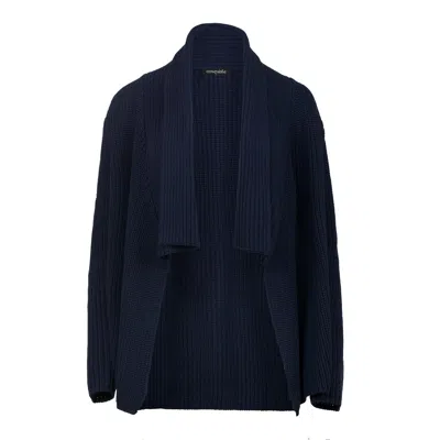 Conquista Women's Blue Long Sleeve Open Front Knit Cardigan
