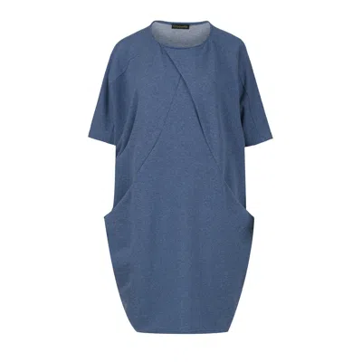 Conquista Women's Blue Melange Batwing Dress