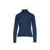 Conquista Women's Blue Navy Long Sleeve Polo Neck Jumper In Blue