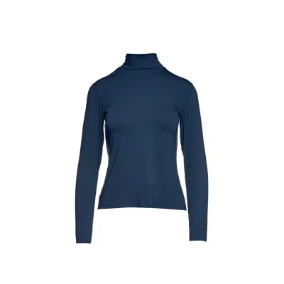 Conquista Women's Blue Navy Long Sleeve Polo Neck Jumper