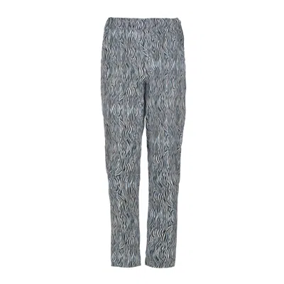 Conquista Women's Blue Print Tapered Pants