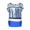 Conquista Women's Blue Printed Egg-shaped Jersey Top – Soft Viscose Blend In Blue