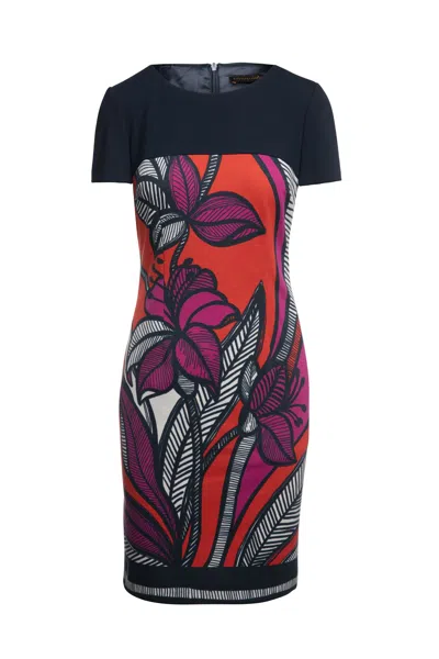 Conquista Women's Blue / Red Blue & Red Floral Dress In Blue/red