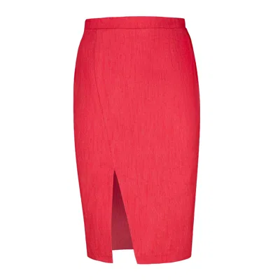 Conquista Women's Blue Red Denim Style Pencil Skirt