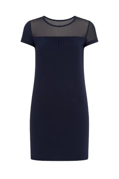 Conquista Women's Blue Sheer Detail Dress