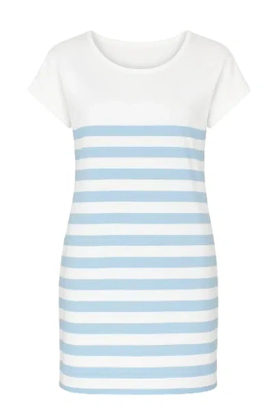 Conquista Women's Blue Short Sleeved Striped Dress