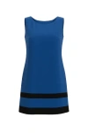 Conquista Women's Blue Sleeveless A Line Panel Detail Dress In Blue