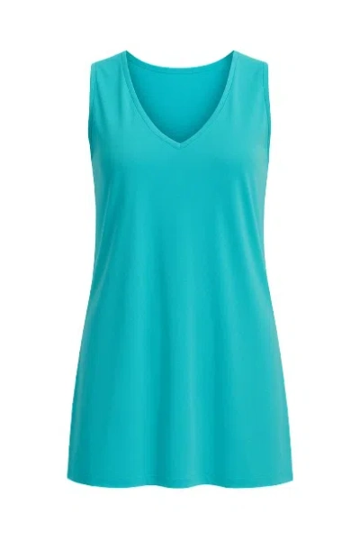 Conquista Women's Blue Sleeveless Micromodal Top