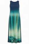 Conquista Women's Blue Sleeveless Print Maxi Dress In Blue