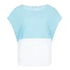 Conquista Women's Blue Sleeveless Stripe Detail Jersey Top In Blue