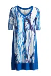 CONQUISTA WOMEN'S BLUE V NECK DRESS