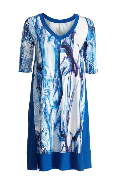 Conquista Women's Blue V Neck Dress