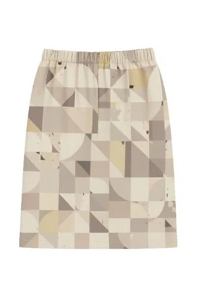 Conquista Women's Brown A Line Print Skirt