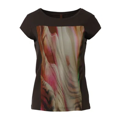 Conquista Women's Brown Abstract Elegance Tee
