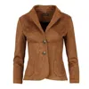 Conquista Women's Brown Alcantara-look Fitted Jacket In Brown