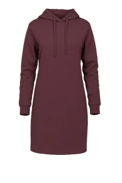 Conquista Women's Brown Dark Burgundy Cotton-blend Hoodie Dress In Purple