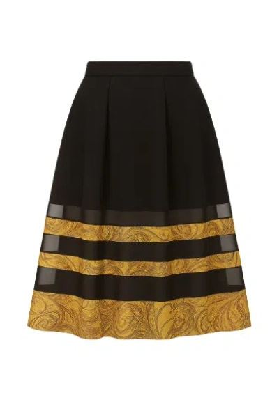 Conquista Women's Brown Full Midi Skirt In Beige