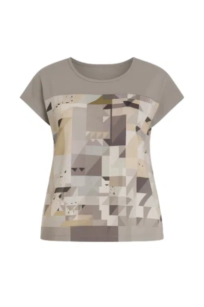Conquista Women's Brown Geometric Print Top