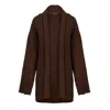 Conquista Women's Brown Hip Length Open Front Batwing Knit Cardigan In Brown