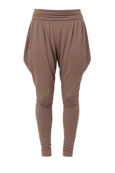 Conquista Women's Brown Jersey Harem Style Pants With Pockets