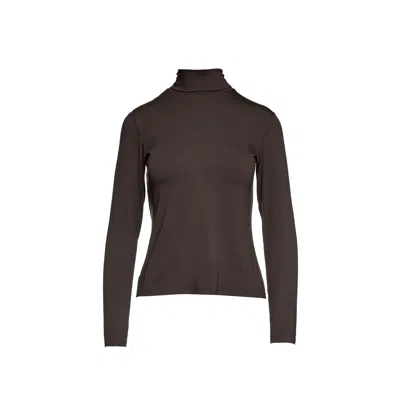 Conquista Women's Brown Long Sleeve Polo Neck Jumper