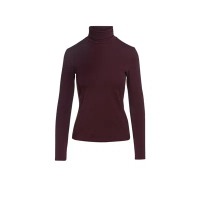Conquista Women's Brown Maroon Turtle Neck Top By
