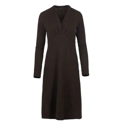 Conquista Women's Brown Melange Long Sleeve Empire Line Jersey Dress