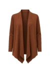 Conquista Women's Brown Open Front Cardigan By  Fashion In Brown