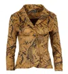 Conquista Women's Brown Print Alcantara-look Fitted Jacket In Brown
