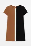 Conquista Women's Brown Straight Short Sleeve Dress In Brown
