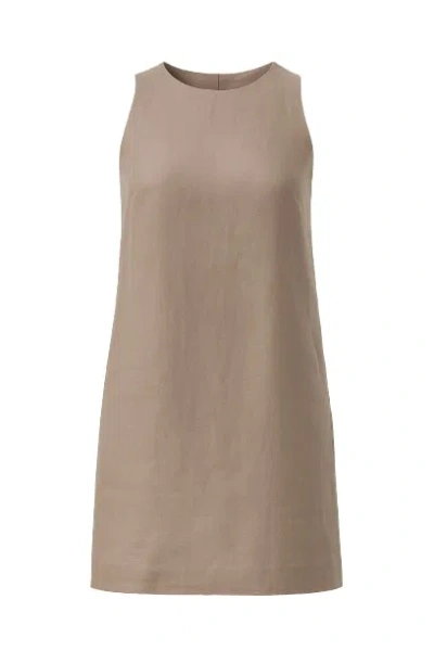 Conquista Women's Brown Taupe Sleeveless Sack Dress