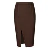 Conquista Women's Chocolate Brown Colour Faux Mouflon Pencil Skirt In Brown