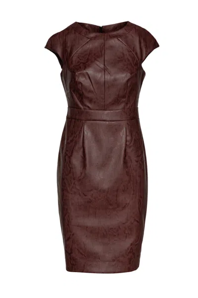 Conquista Women's Chocolate Brown Faux Leather Dress