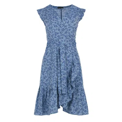 Conquista Women's Cornflower Blue Floral Viscose Dress