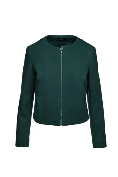 Conquista Women's Dark Green Faux Mouflon Winter Jacket