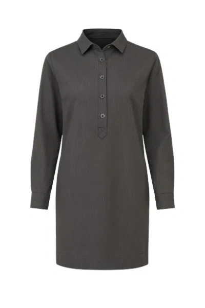 Conquista Women's Dark Grey Tencel Shirt Dress By  In Gray